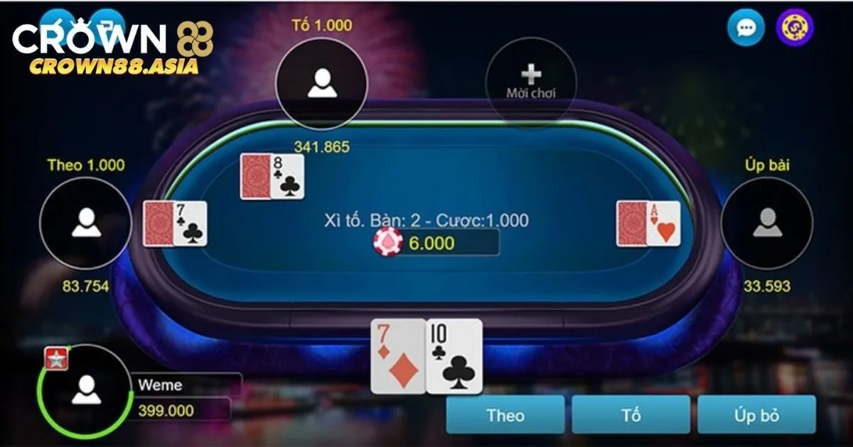 Bài xì tố Crown88 là gì? 